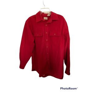 LLBean‎ Chamois Flannel Mens XL Dark Red Flannel long Sleeve 2 Pocket shirt